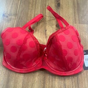 Frederick’s of Hollywood Salma Bra red 32F 32 F nwt New with tags
